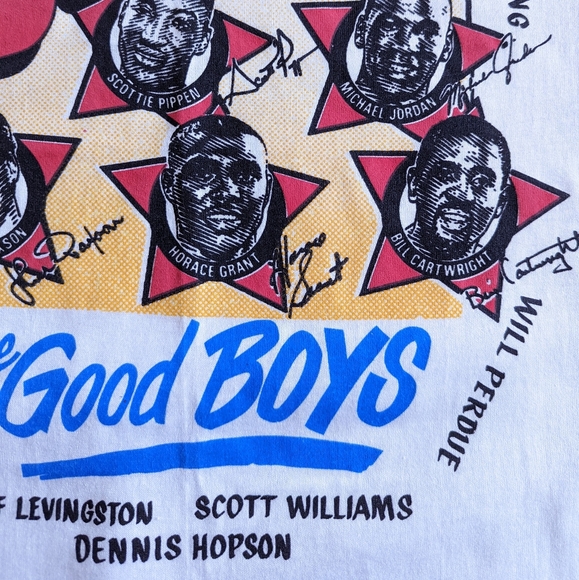 Rare vintage 1991 Chicago Bulls World Champions bootleg Good Boys tee - Picture 10 of 12